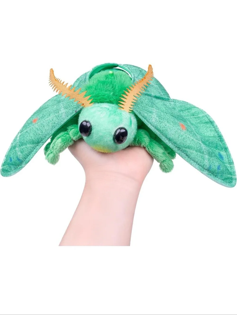 Green Plush Moth Stuffed Toy - Soft Small Pet Plush